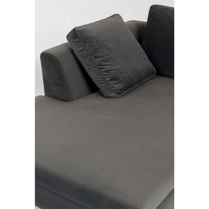 Corner Sofa Gianni Small Velvet Grey Left