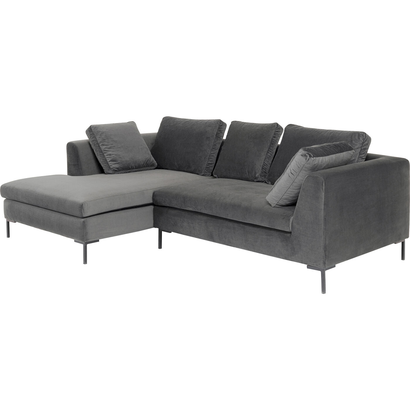 Corner Sofa Gianni Small Velvet Grey Left