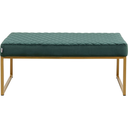 Bench Smart Velvet Dark Green Brass 90cm