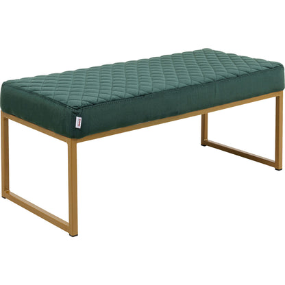 Bench Smart Velvet Dark Green Brass 90cm