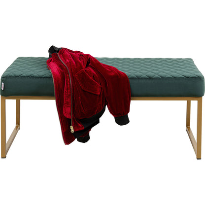 Bench Smart Velvet Dark Green Brass 90cm