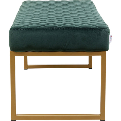 Bench Smart Velvet Dark Green Brass 90cm