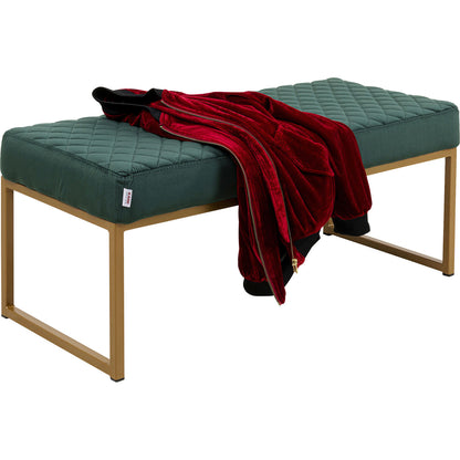 Bench Smart Velvet Dark Green Brass 90cm