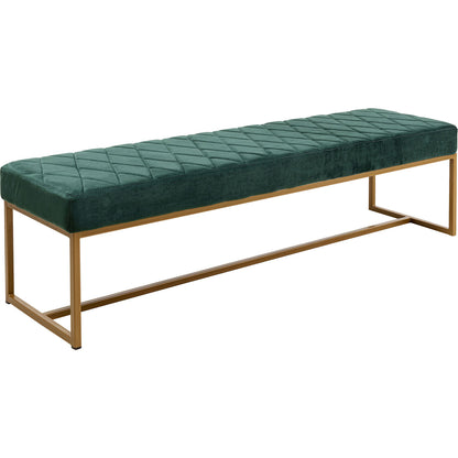 Bench Smart Velvet Dark Green Brass 150cm