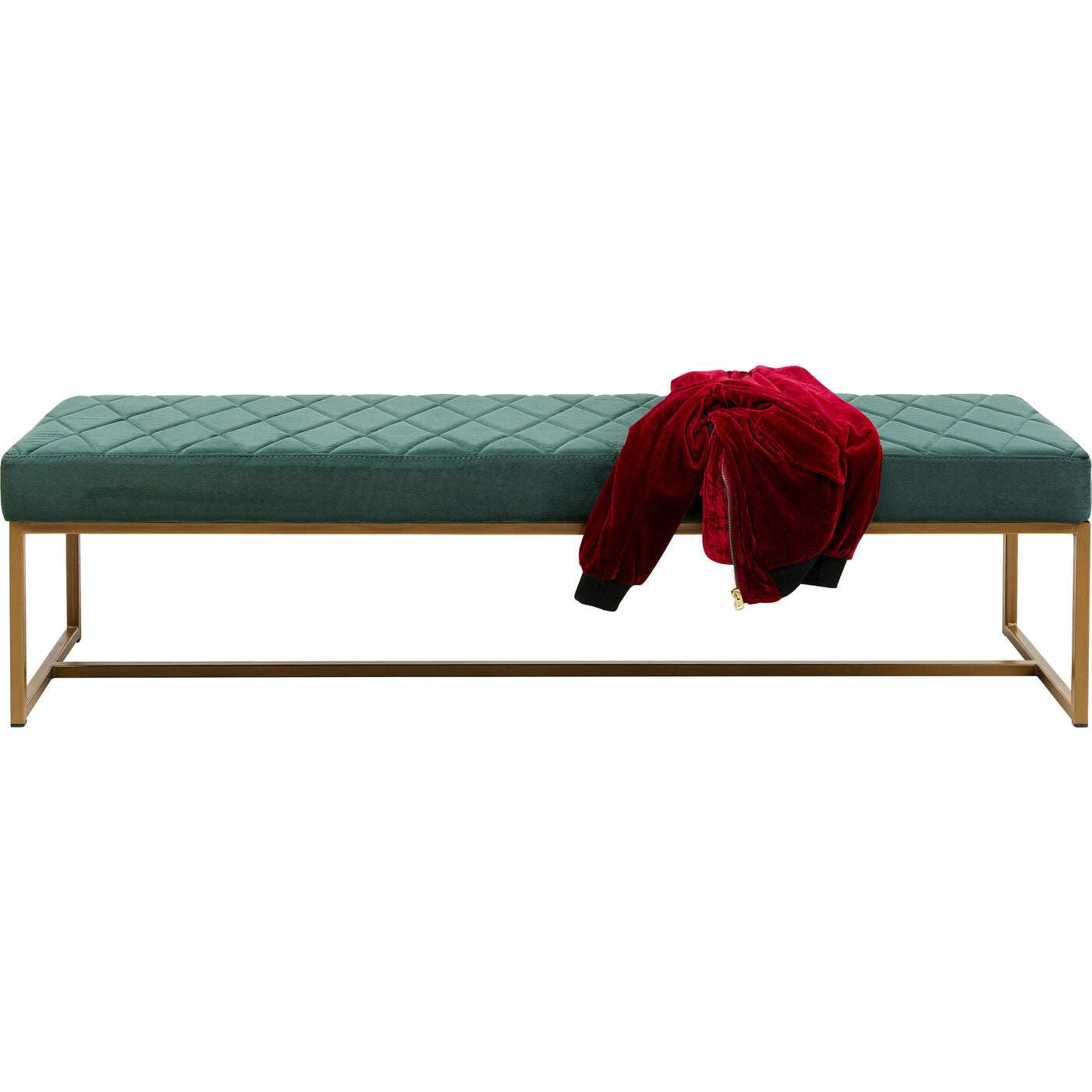 Bench Smart Velvet Dark Green Brass 150cm