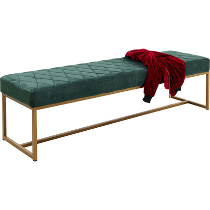 Bench Smart Velvet Dark Green Brass 150cm