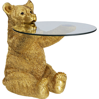 Side Table Animal Bear Gold √ò40cm