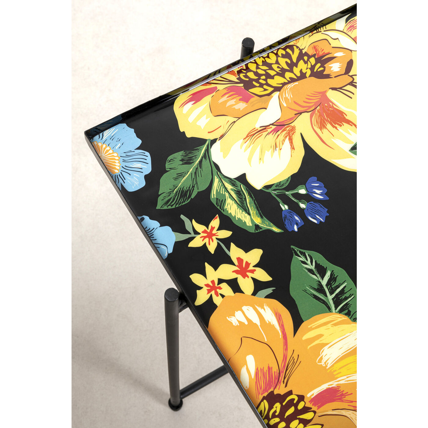 Side Table Flowers Garden Square (2/Set)