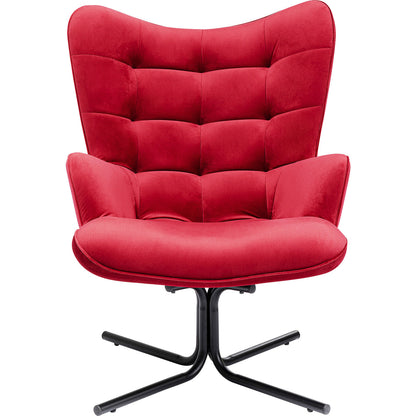 Swivel Armchair Oscar Velvet Red