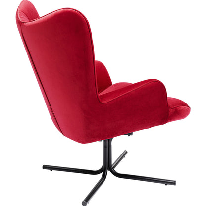 Swivel Armchair Oscar Velvet Red