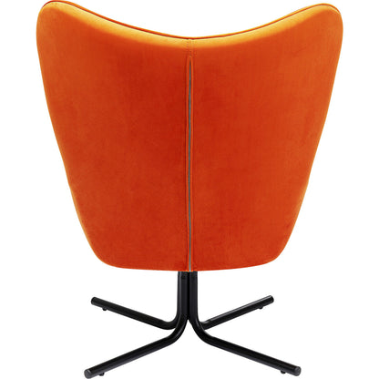 Swivel Armchair Oscar Velvet Orange