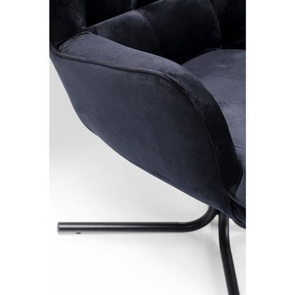 Swivel Armchair Oscar Velvet Black