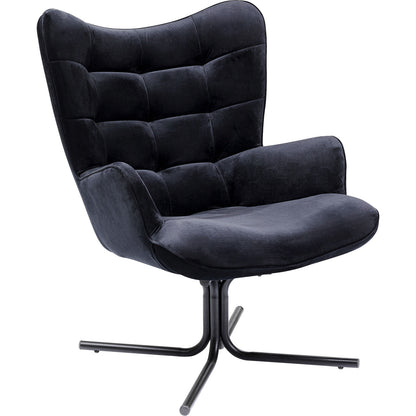 Swivel Armchair Oscar Velvet Black