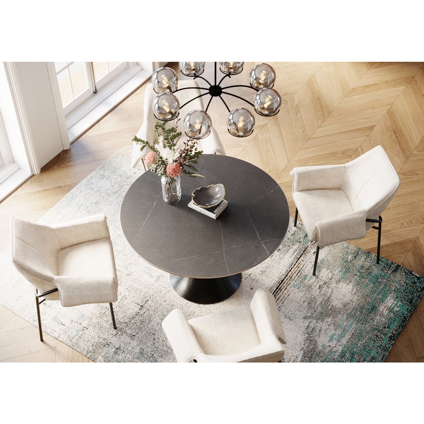 Black Round Dining Table