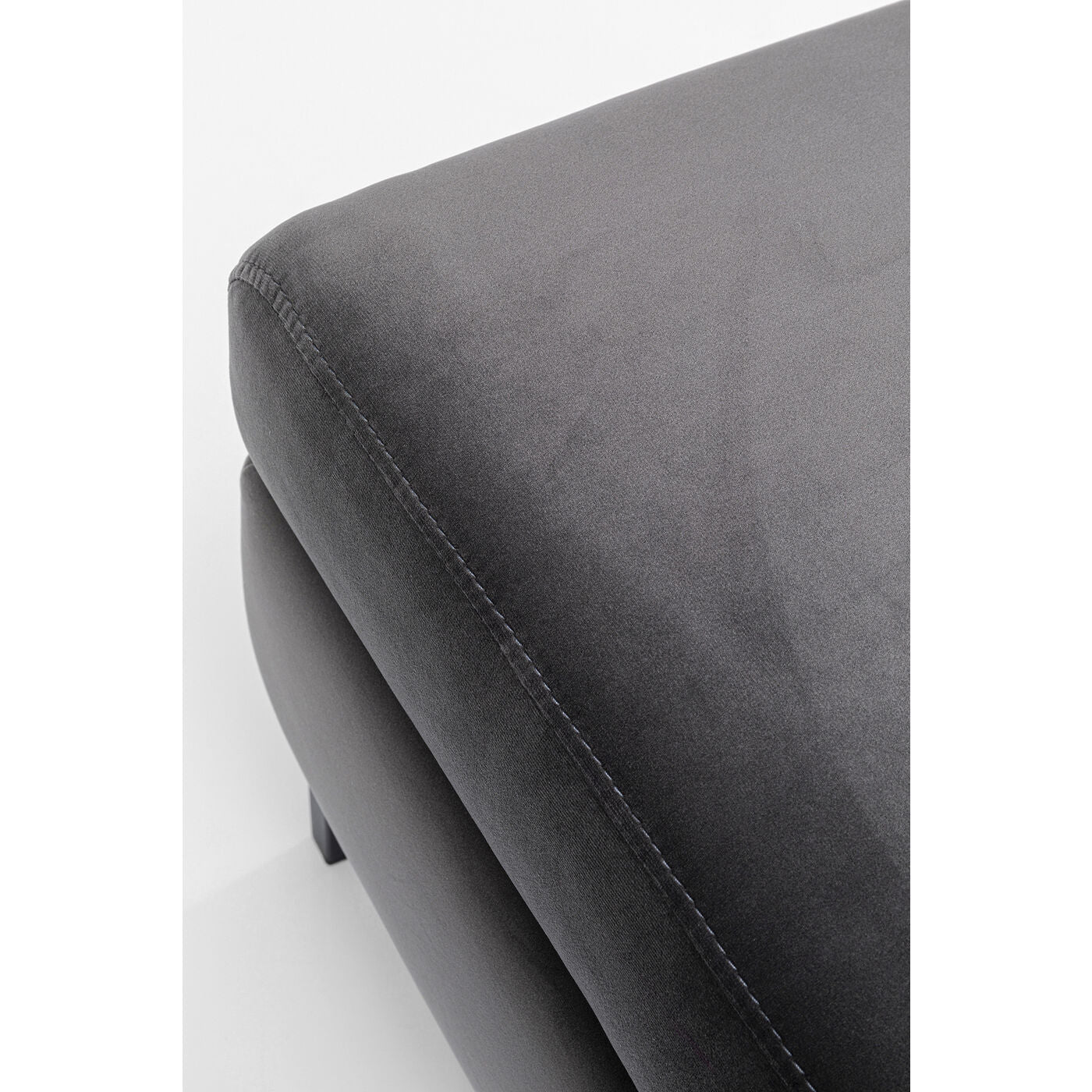 Stool Gianni Velvet Grey Black