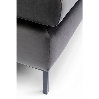 Stool Gianni Velvet Grey Black