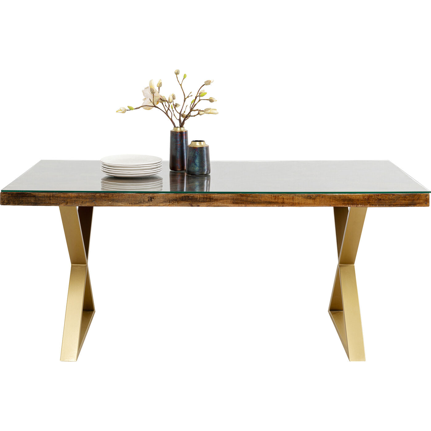 Table Conley Cross Brass 180x90cm