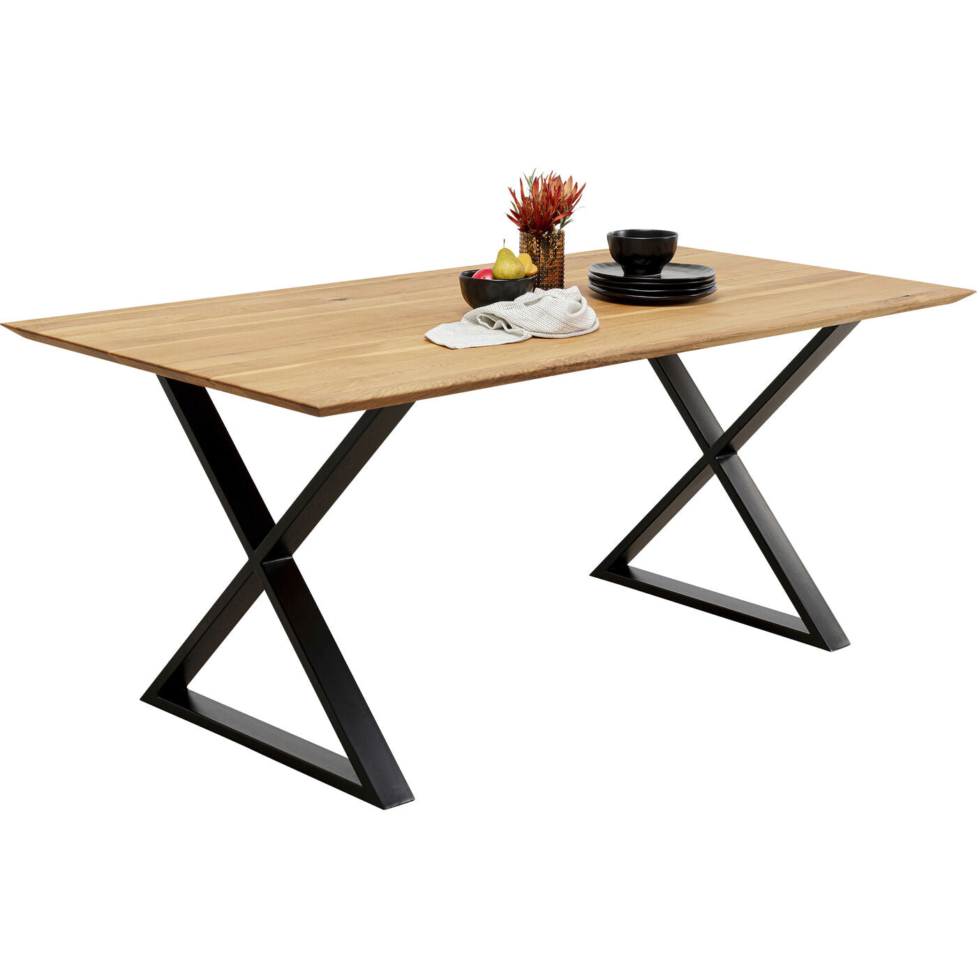 Table Jackie Oak Cross Black 180x90cm