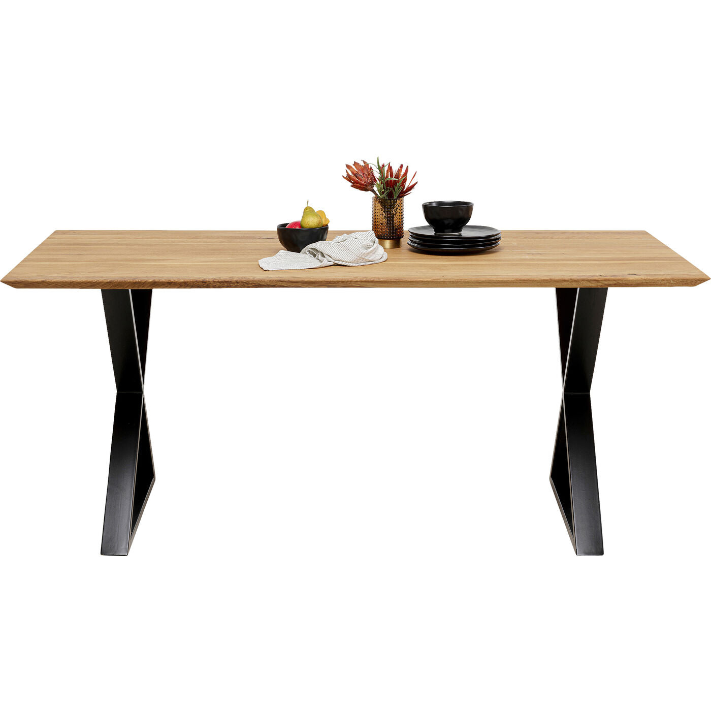 Table Jackie Oak Cross Black 180x90cm