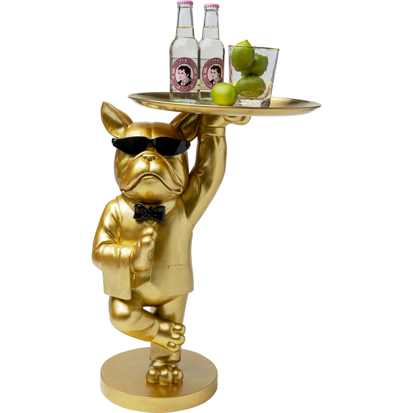 Side Table Cool Bulldog Tray Gold 34x55cm