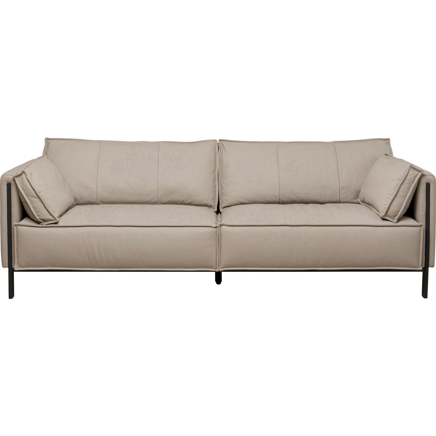 Sofa 3 Seater Victor Leather Grey 233cm