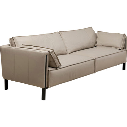 Sofa 3 Seater Victor Leather Grey 233cm