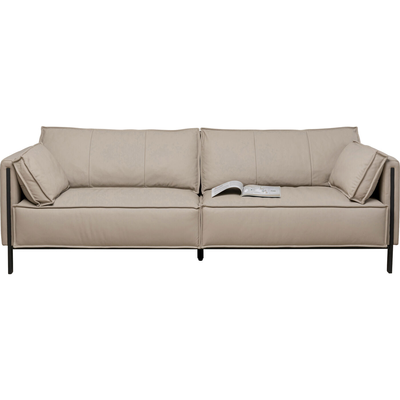 Sofa 3 Seater Victor Leather Grey 233cm