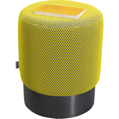 Stool Jody Yellow Black Mesh Black Ø35cm