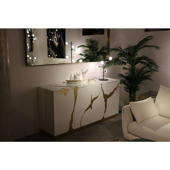 Mirror Curve Rectangular Brass 200x70cm - JULIA VENCE STORE