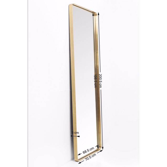 Mirror Curve Rectangular Brass 200x70cm - JULIA VENCE STORE