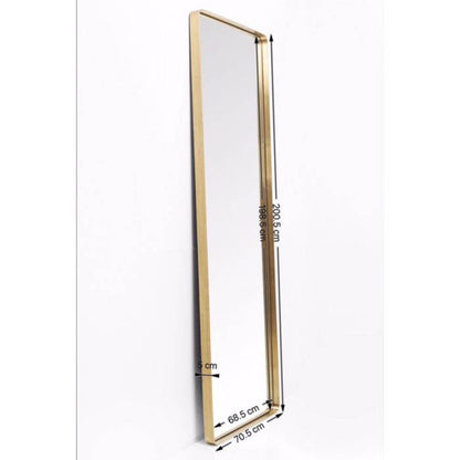 Mirror Curve Rectangular Brass 200x70cm - JULIA VENCE STORE