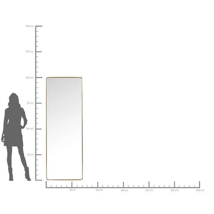 Mirror Curve Rectangular Brass 200x70cm - JULIA VENCE STORE