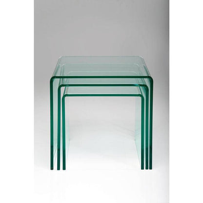 Nest Of 3 Tables Clear Club - JULIA VENCE STORE