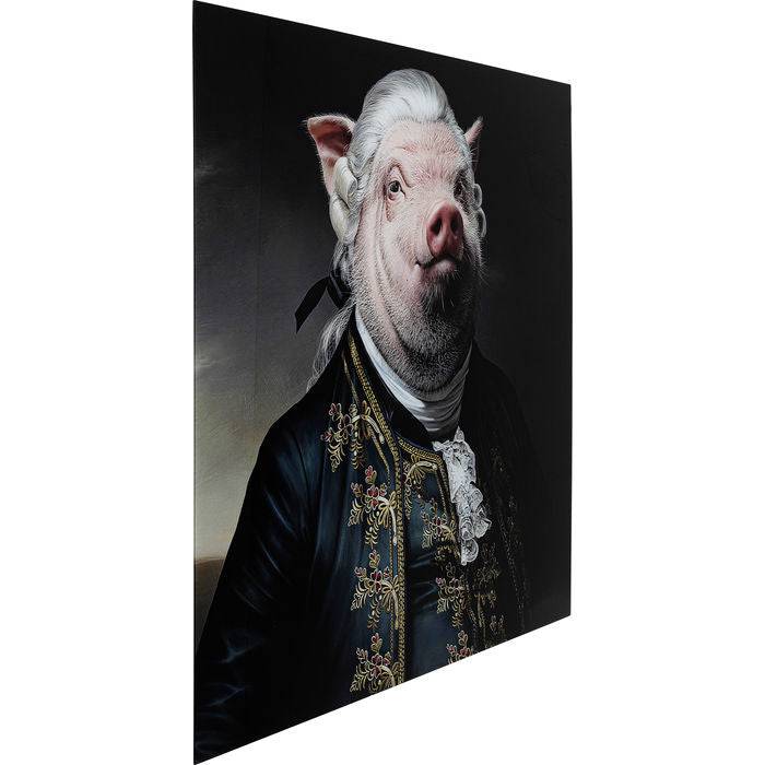 Picture Glass Gentleman Pig 120x120 - JULIA VENCE STORE