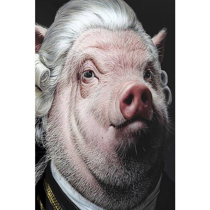 Picture Glass Gentleman Pig 120x120 - JULIA VENCE STORE