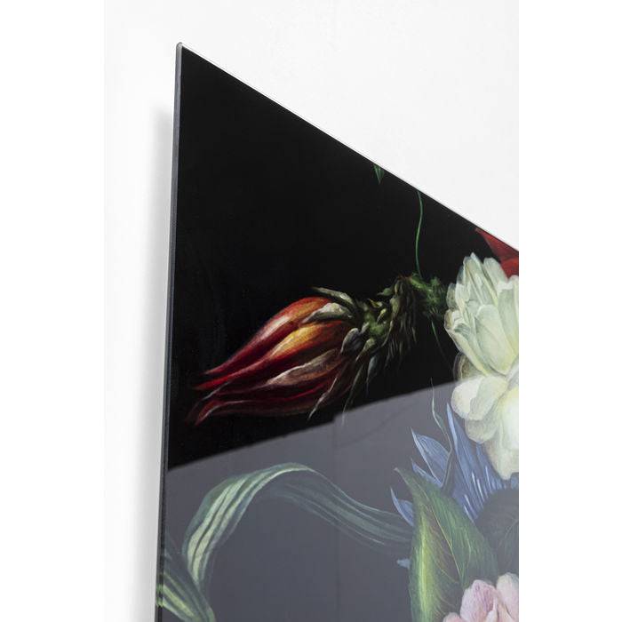 Picture Glass Pretty Flower Woman 100x100 - JULIA VENCE STORE