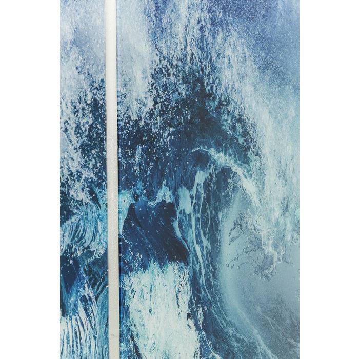 Wave Triptych Glass Art