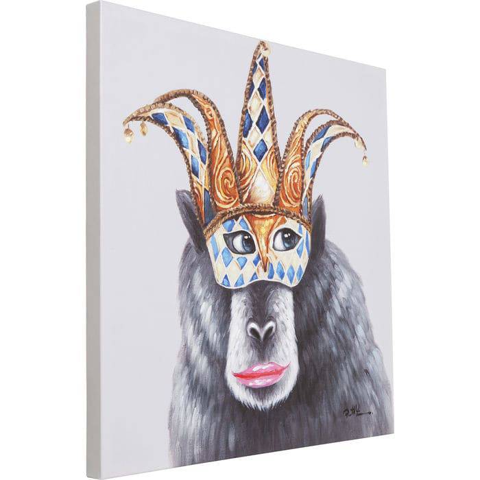 Picture Touched Carnival Monkey 70x70cm - JULIA VENCE STORE