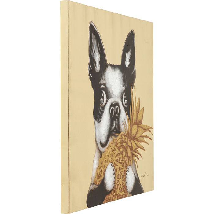 Picture Touched Dog with Pineapple 80x80cm - JULIA VENCE STORE