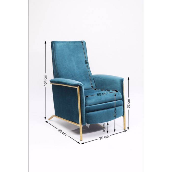 Relax Chair Lazy Velvet Blue - JULIA VENCE STORE