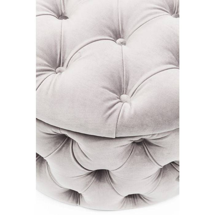 Seating Chest Desire Round Velvet Silver - JULIA VENCE STORE