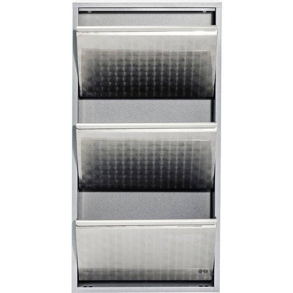 Shoe Container Silver Brushed Steel