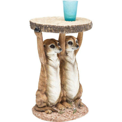 Side Table Animal Meerkat Sisters Ø33cm - JULIA VENCE STORE