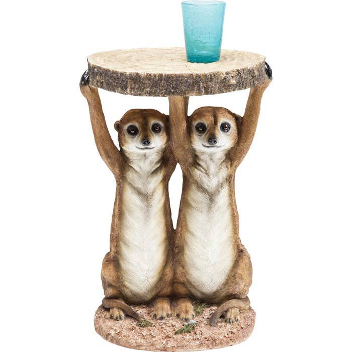 Side Table Animal Meerkat Sisters Ø33cm - JULIA VENCE STORE