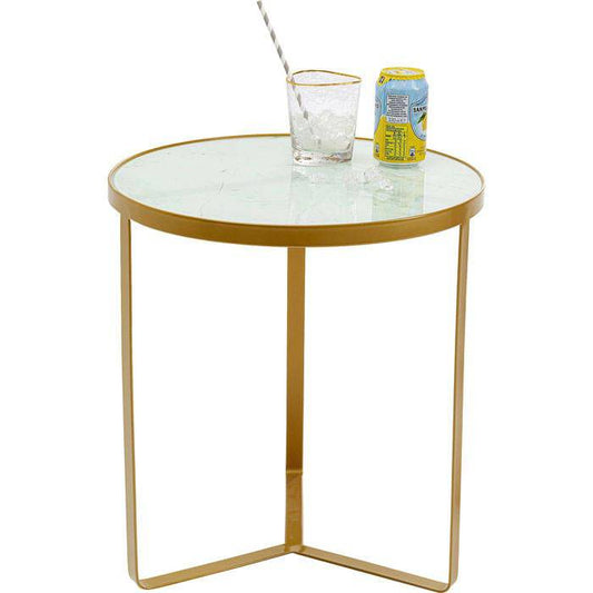 Side Table Marble Gold √ò45 - JULIA VENCE STORE