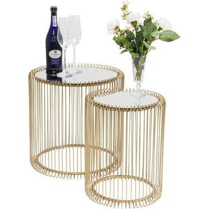 Side Table Wire Brass (2/Set) - JULIA VENCE STORE