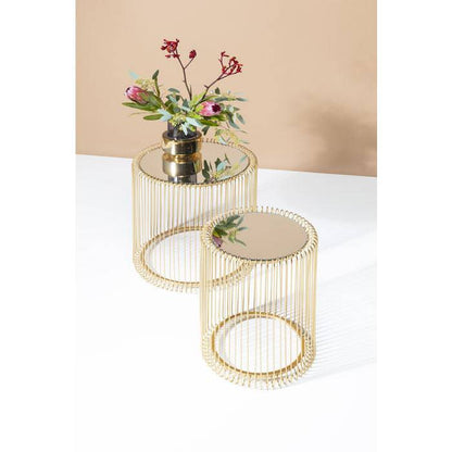 Side Table Wire Brass (2/Set) - JULIA VENCE STORE