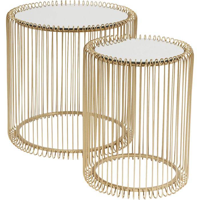 Side Table Wire Brass (2/Set) - JULIA VENCE STORE