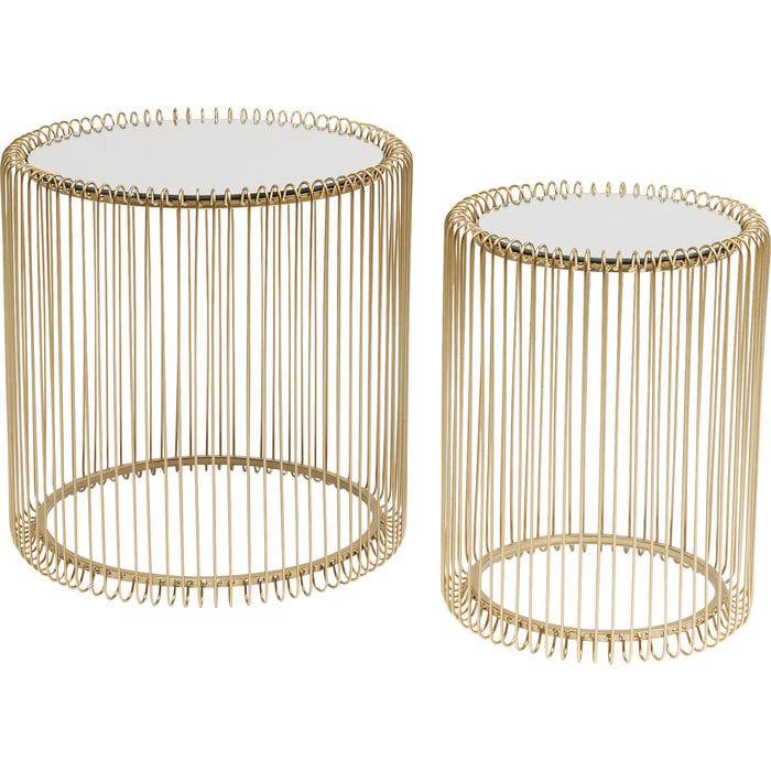 Side Table Wire Brass (2/Set) - JULIA VENCE STORE