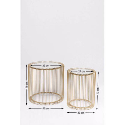 Side Table Wire Brass (2/Set) - JULIA VENCE STORE